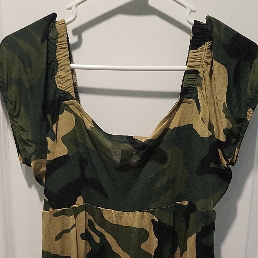 INC International Concepts Green and Tan Midi Dress - Picture 4 of 4